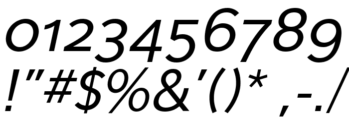 Eau Sans Book Old-styled Figures Oblique Font OTHER CHARS