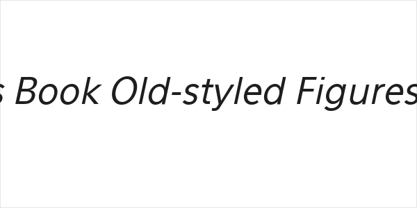 Eau Sans Book Old-styled Figures Oblique Logo