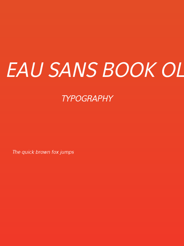 Eau Sans Book Old-styled Figures Oblique Poster