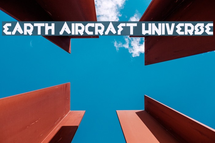 earth aircraft universe Font examples