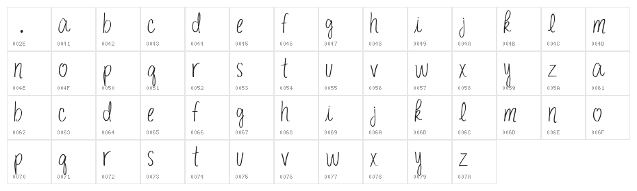 easy morning Regular Character Map