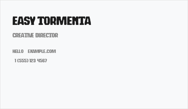 easy tormenta Business Card