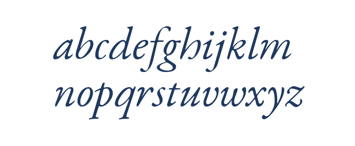 EB Garamond 12 Italic Lowercase