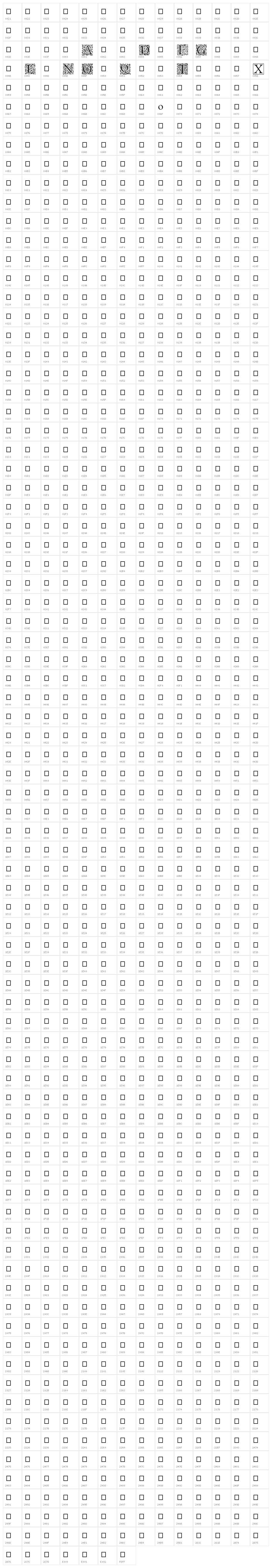 EB Garamond Initials Character Map