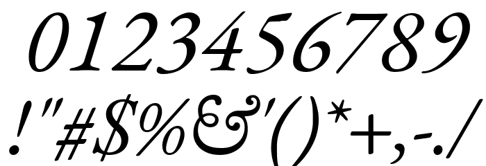 EB Garamond Italic Font OTHER CHARS