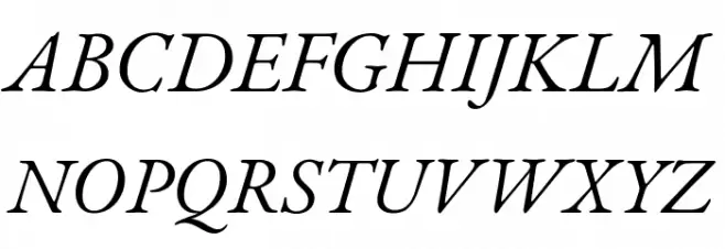 EB Garamond Italic Fuentes MAYÚSCULAS