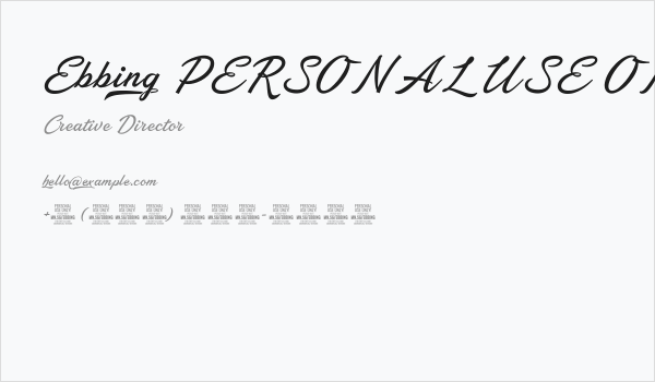 Ebbing PERSONAL USE ONLY Business Card