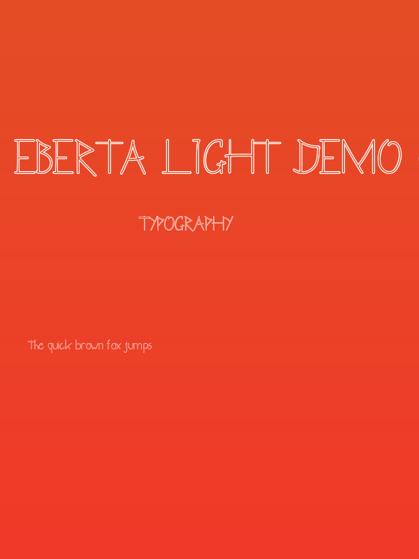 Eberta Light Demo Outline Poster