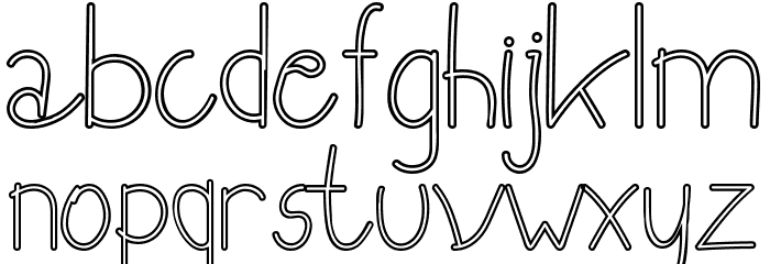 Eberta Light Demo Outline Font LOWERCASE