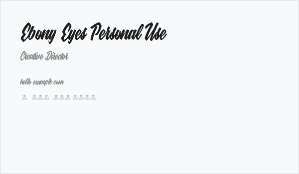 Ebony Eyes Personal Use  Business Card