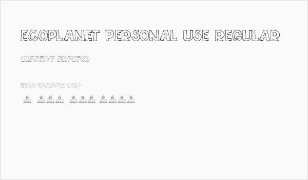 ECOPLANET PERSONAL USE Regular Business Card