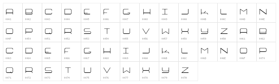 ECROBIAL Character Map