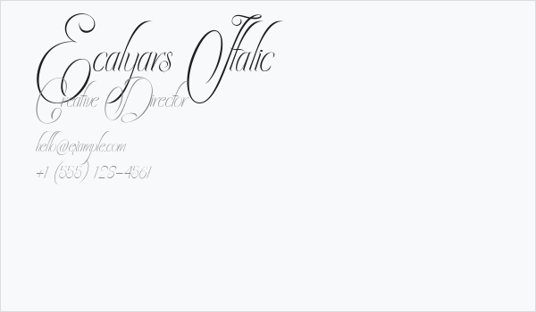 Ecalyars Italic Business Card