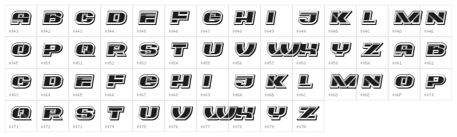 Eccentric Italic Character Map