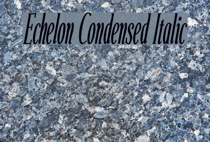 Echelon Condensed Italic Font examples