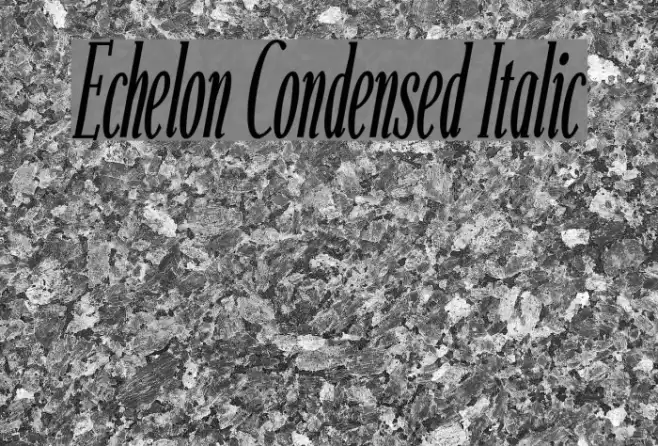 Echelon Condensed Italic Fuentes examples