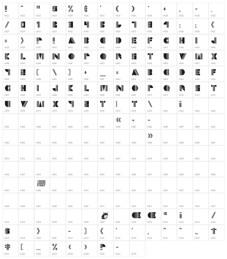 Echo Deco Character Map
