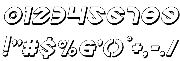 Echo Station 3D Italic Font OTHER CHARS