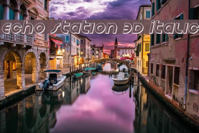 Echo Station 3D Italic Font examples