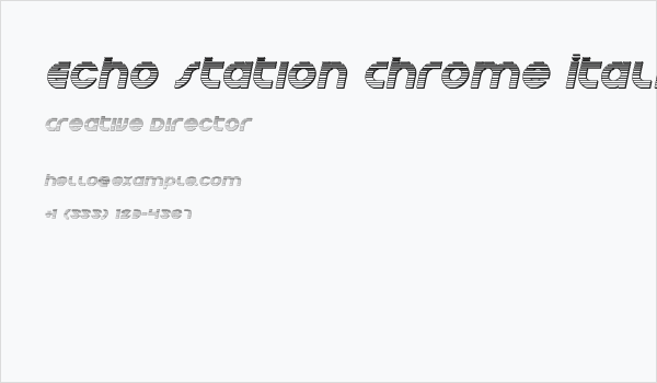Echo Station Chrome Italic Business Card