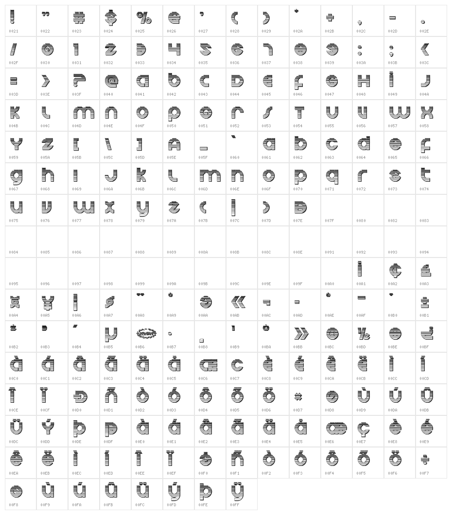 Echo Station Chrome Character Map