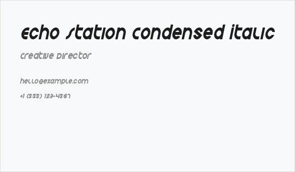 Echo Station Condensed Italic Business Card