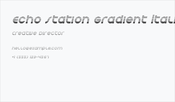 Echo Station Gradient Italic Business Card