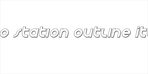 Echo Station Outline Italic Logo