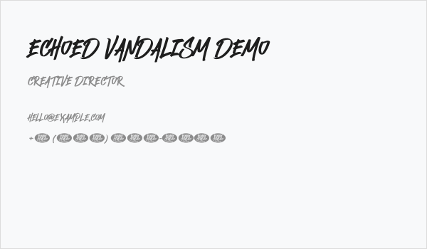 Echoed Vandalism DEMO Business Card