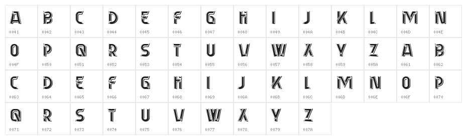 Ecke Thin Regular Character Map