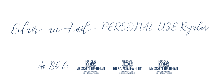 Eclair Au Lait PERSONAL USE Regular Font Preview