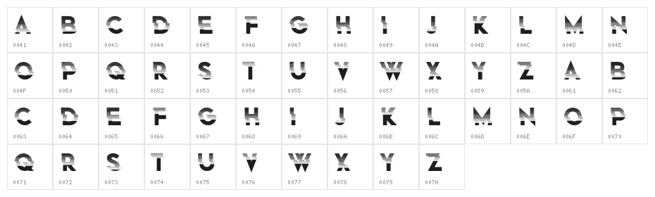 Eclairages Regular Character Map