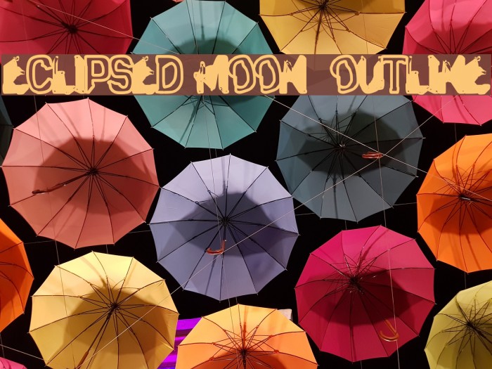 Eclipsed Moon Outline Schriftart examples