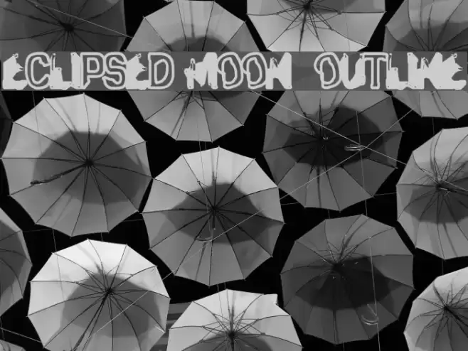 Eclipsed Moon  Outline Font examples