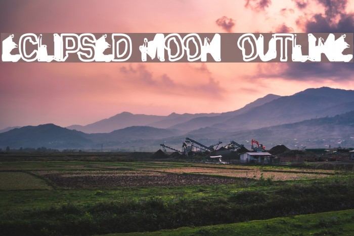 Eclipsed Moon Outline Schriftart examples