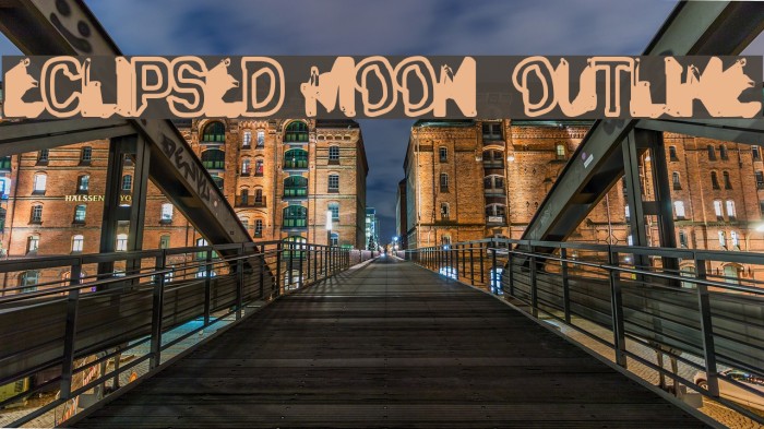 Eclipsed Moon Outline Schriftart examples
