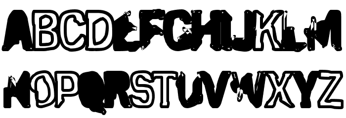 Eclipsed Moon Outline Schriftart Kleinbuchstaben