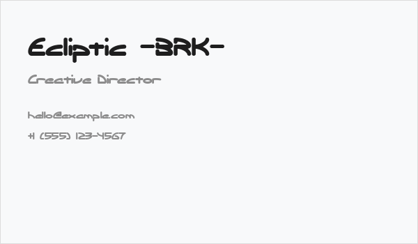 Ecliptic -BRK- Business Card