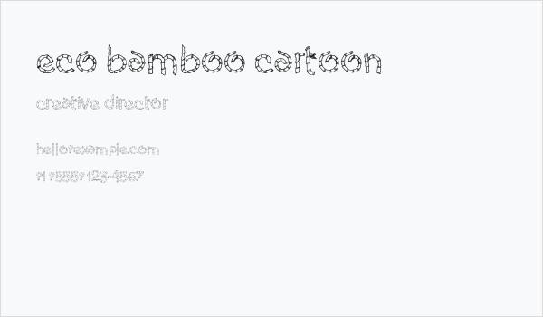 Eco Bamboo Cartoon Business Card