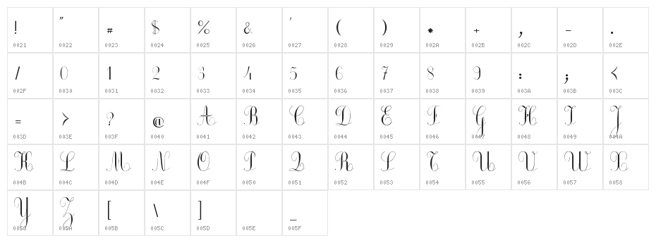 Ecolier_court Character Map