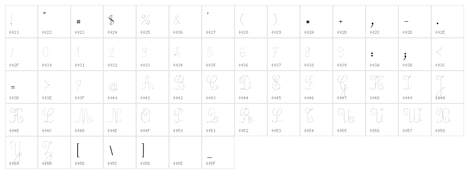 Ecolier_pointillés Character Map