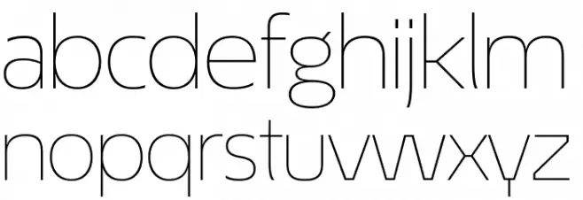 EconoSansRed-33ThinExpanded Schriftart Kleinbuchstaben