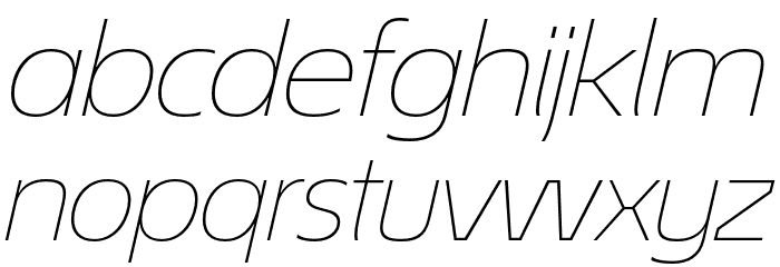 EconoSansRed-34ThinExpIta Font LOWERCASE