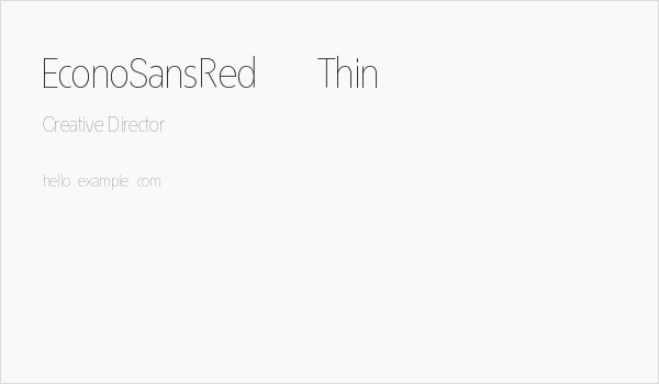 EconoSansRed-35Thin Business Card
