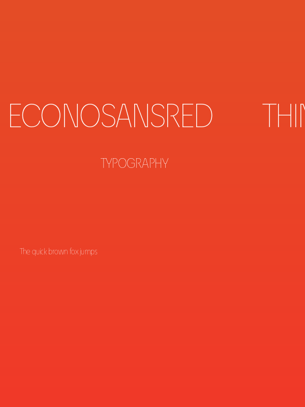 EconoSansRed-35Thin Poster