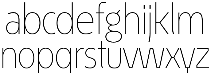 EconoSansRed-35Thin Font LOWERCASE