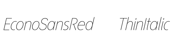 EconoSansRed-36ThinItalic  Frei Schriftart Herunterladen