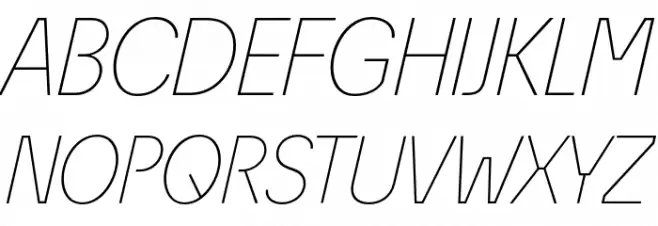 EconoSansRed-36ThinItalic 字体 大写