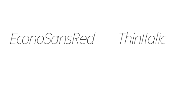 EconoSansRed-36ThinItalic Logo