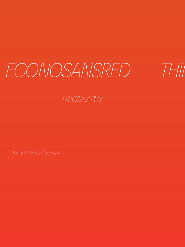 EconoSansRed-36ThinItalic Poster